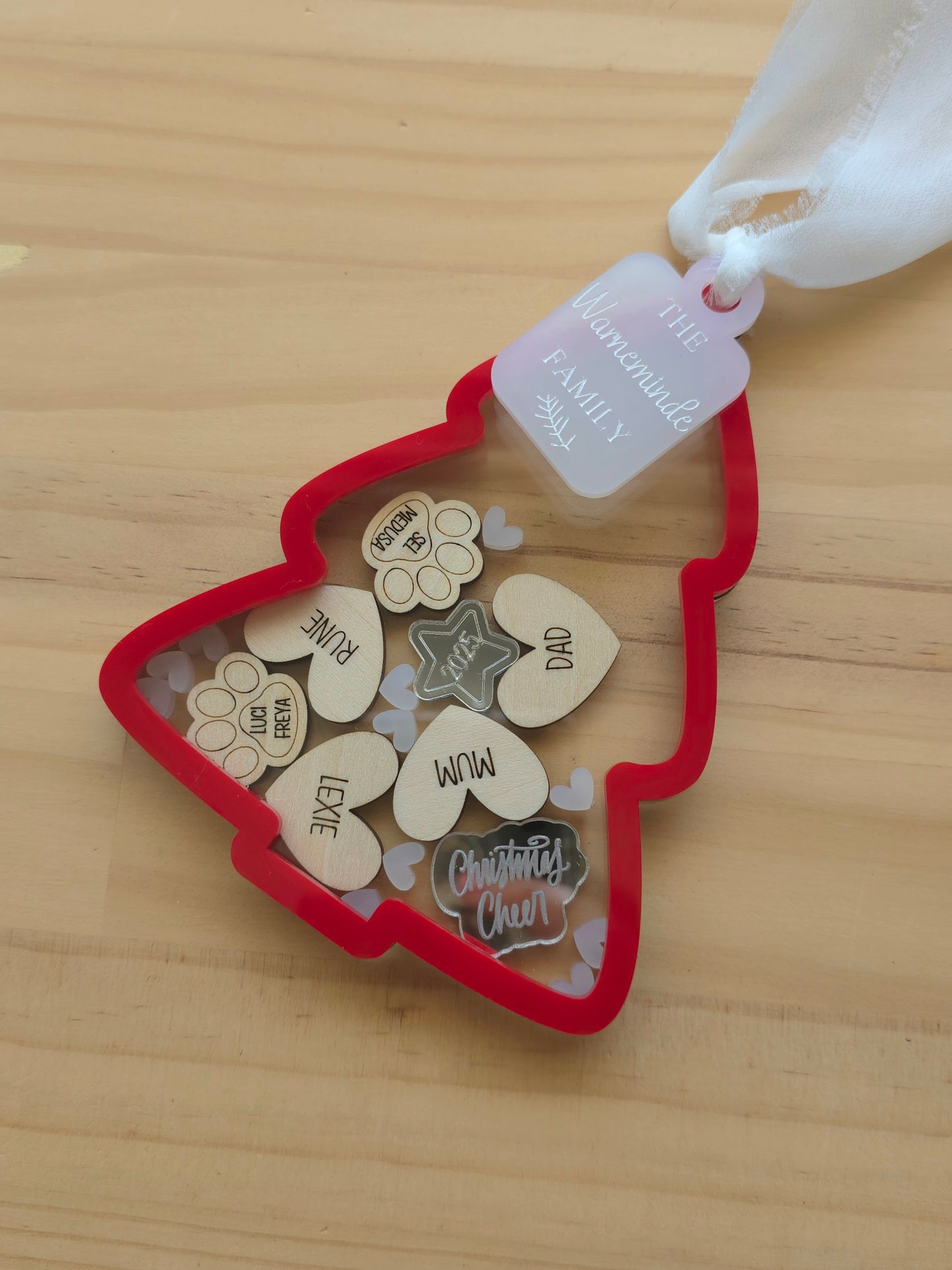 Family Christmas Tree Shaker Ornament