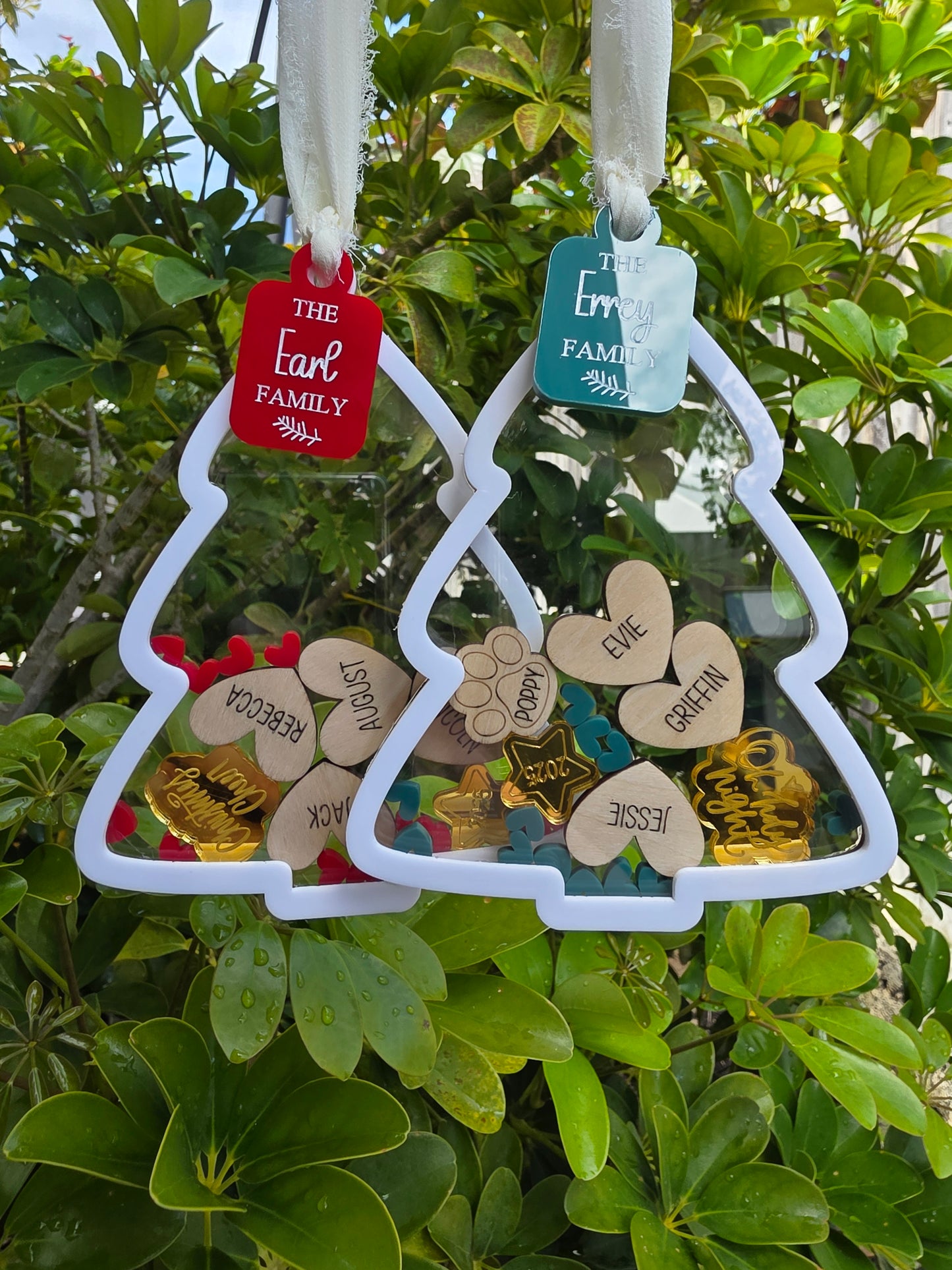 Family Christmas Tree Shaker Ornament